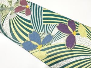 桜模様織り出し　振袖用袋帯